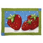 Jellybean Strawberry Patch Doormat – Colorful Indoor/Outdoor Mat with Berry Design, Machine Washable, Eco-Friendly, 20" x 30"