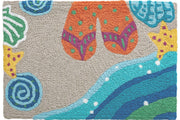 Beach-Themed Welcome Mat – Jellybean Seaside Sandals Design