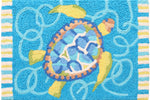 Blue Turtle & Swirls Accent Mat – Eco-Friendly Beach Entryway Rug