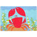 Jellybean Happy Red Crab Doormat – Cheerful Indoor/Outdoor Welcome Mat with Crab Design, Machine Washable, Eco-Friendly, 20" x 30"