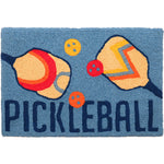 Jellybean Pickleball Doormat – Sporty Indoor/Outdoor Welcome Mat with Paddle & Ball Design, Machine Washable, 20" x 30"