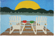 Jellybean Sunrise at the Lake Doormat – Scenic Indoor/Outdoor Mat with Nature Design, Machine Washable, Eco-Friendly, 20