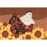 Jellybean Plucky Chicken Doormat with Sunflower Design – Durable, Indoor/Outdoor Welcome Mat, 20"X30"
