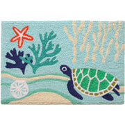 Beach House Doormat – Sea Turtle & Coral Coastal Rug 20
