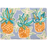 Jellybean Tropical Pineapples & Starfish Washable Doormat – 20"x30" Accent Mat for Coastal Entryways, Kitchens & Patios