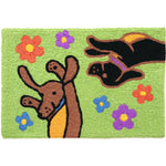 Jellybean Flower Power Dogs 20"x30" Accent Doormat – Washable, Durable & Perfect for Indoor/Outdoor Use