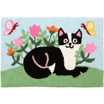 Jellybean Tuxedo Kitty 20"x30" Doormat – Fun, Washable Cat Design Mat for Indoor or Outdoor Use