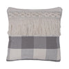 Vickerman JB211051 18" X 18" Gray Plaid With Fringe Cotton Pillow