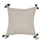 Vickerman JB214016 16" X 16" Green Stripe Cotton Pillow