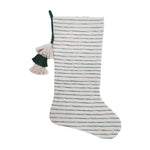 Vickerman JB214020 20" X 8" Green Stripe Cotton Stocking