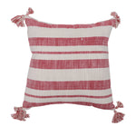 Vickerman JB214216 16" X 16" Red Stripe Cotton Pillow