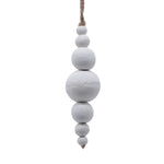 Vickerman JB214402 5" White Wooden Bead Ornament. Includes 2 Pieces Per Bag.