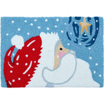 Jellybean Star Gazing Santa Indoor Outdoor Doormat 20"X30"- A Magical Holiday Touch to Brighten Your Entryway