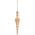 Vickerman JE222112 12" Light Natural Turned Wood Finial Ornament 2 Per Bag.