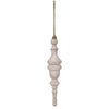 Vickerman JE222113 12" White Washed Turned Wood Finial Ornament 2 Per Bag.