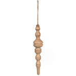 Vickerman JE222114 12" Light Natural Turned Wood Finial Ornament 2 Per Bag.