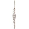 Vickerman JE222316 15" White Washed Turned Wood Finial Ornament 2 Per Bag.