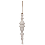 Vickerman JE222316 15" White Washed Turned Wood Finial Ornament 2 Per Bag.