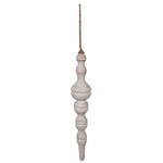 Vickerman JE222318 15" White Washed Turned Wood Finial Ornament 2 Per Bag.