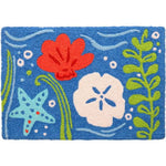 Jellybean 20"x30" Underwater Treasures Accent Doormat – Machine Washable, Durable Indoor/Outdoor Mat for Nautical & Coastal Decor