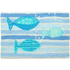 Ocean Doormat – 20"x30" Three Little Fish Accent Rug for Entryways