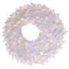Vickerman K160325 24" White Fir Artificial Christmas Wreath Clear Dura-Lit Incandescent Mini Lights