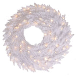 Vickerman K160325 24" White Fir Artificial Christmas Wreath Clear Dura-Lit Incandescent Mini Lights