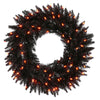 Vickerman K162125LED 24" Black Fir Artificial Christmas Wreath Orange Dura-Lit LED Lights.