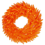 Vickerman K162437LED 36" Orange Fir Artificial Christmas Wreath Orange Dura-Lit LED Lights.