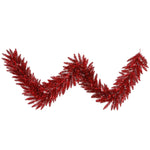 Vickerman K165214 9' Tinsel Red Fir Artificial Christmas Garland Unlit