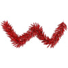 Vickerman K165215LED 9' Tinsel Red Artificial Christmas Garland Red Dura-Lit Led Lights