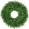 Vickerman K165825 24" Tinsel Green Artificial Christmas Wreath Green Dura-Lit Incandescent Mini Lights