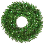 Vickerman K165831 30" Tinsel Green Artificial Christmas Wreath Green Dura-Lit Incandescent Mini Lights