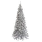 Vickerman K166745 4.5' Silver Tinsel Fir Slim Artificial Christmas Tree Unlit
