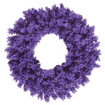 Vickerman K168430 30" Unlit Flocked Purple Fir Artificial Christmas Wreath Unlit