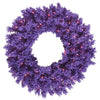 Vickerman K168431 30" Flocked Purple Artificial Christmas Wreath Purple Dura-Lit Incandescent Mini Lights