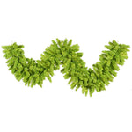 Vickerman K168615LED 9' Flocked Lime Artificial Christmas Garland Lime Dura-Lit Led Lights