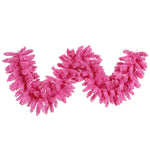 Vickerman K168814 9' Flocked Pink Fir Artificial Christmas Garland Unlit