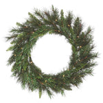 Vickerman K170631BO 30" Artificial Nulato Wreath With 150 Pvc/Hardneedle Tips And 70 Warm White Wide Angle 3Mm Low Voltage LED Lights Battery Operated