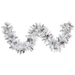 Vickerman K171214 9' X 14" Flocked Atka Artificial Christmas Garland Unlit