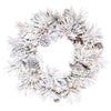 Vickerman K171231LED 30" Flocked Atka Artificial Christmas Wreath Warm White LED Lights.