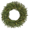Vickerman K172731LED 30" Artificial Carlsbad Fir Wreath With 315 Pe/Pvc Tips 200 Ul Low Voltage LED Warm White Wide Angle 3Mm Lights