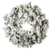 Vickerman K173531LED 30" Flocked Kiana Artificial Christmas Wreath Warm White Dura-Lit® LED Mini Lights