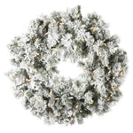 Vickerman K173531LED 30" Flocked Kiana Artificial Christmas Wreath Warm White Dura-Lit® LED Mini Lights