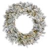 Vickerman K173631LED 30" Flocked Kiana Artificial Christmas Wreath With Warm White LED Lights.