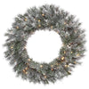 Vickerman K176631 30" Frosted Lacey Artificial Christmas Wreath Clear Dura-Lit Incandescent Mini Lights
