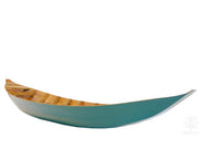 Old Modern Handicrafts  South East Asia Sampan Boat Teal Bottom Thuyen Ba La Tam Ban