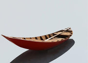 Old Modern Handicrafts South East Asia Sampan Boat Red Bottom Thuyen Ba La Tam Ban