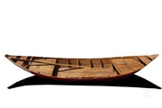 Old Modern Handicrafts South East Asia Sampan Boat Red Bottom Thuyen Ba La Tam Ban
