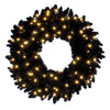 Vickerman K221731LED 30" Flocked Black Fir Pre-Lit Artificial Wreath Dura-Lit® Warm White LED Mini Lights.